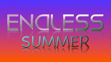 Obraz premium Parola ENDLESS SUMMER con sfondo colorato gradiente