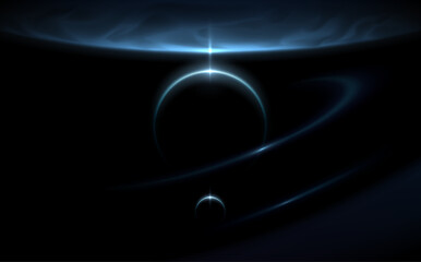 Planets light effect on black background © d1sk