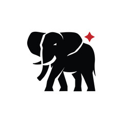 elephant wild animal and star with square shape