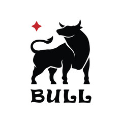 bull wild animal and star with square shape