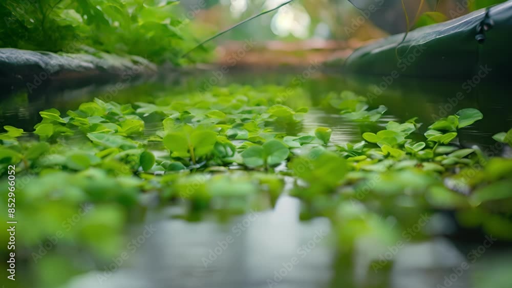 Poster blurry glimpse of a closedloop system where water and nutrients are constantly recycled for maximum 