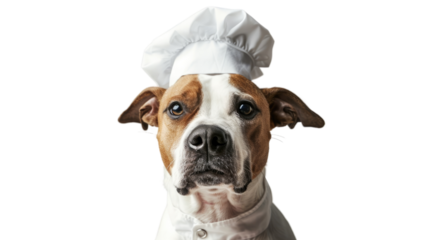 Chef dog on a transparent background