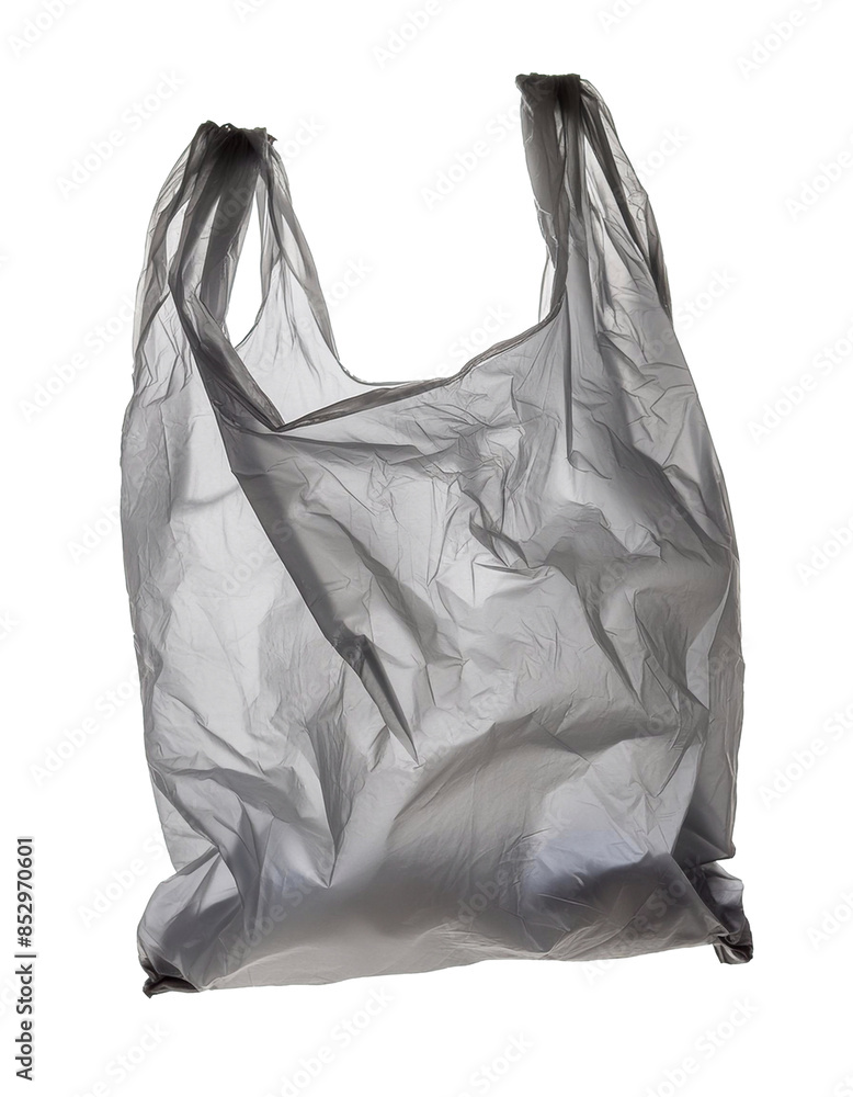 Poster plastic carrier bag with handles isolated on checkered background with a transparent effect