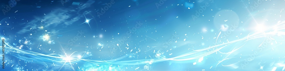 Poster vibrant sky blue tech minimalist background with delicate abstract elements, creating a vibrant and 