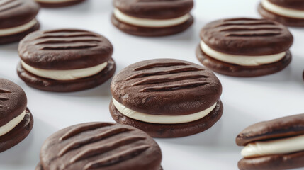 Delicious Chocolate Cream Filled Cookies Illustrate