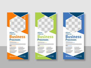 Creative business agency Rack card design or Roll up banner template. Modern Roll up Banner Design Template.