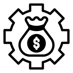 Financial management glyph icon vector for mobile app, website, logo and presentation design.
