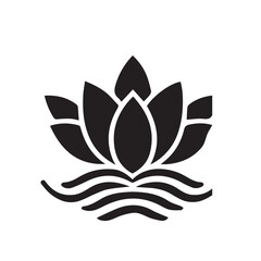 Lotus flower silhouette logo , Lily Flower Icon. design for Spa icons, vector, sign, symbol, logo, illustration.
