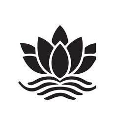 Lotus flower silhouette logo , Lily Flower Icon. design for Spa icons, vector, sign, symbol, logo, illustration.