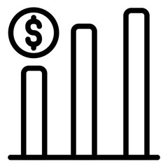 Invesment outline icon. vector thin line icon for mobile app, website, logo and presentation design.