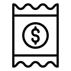 Receipt outline icon. vector thin line icon for mobile app, website, logo and presentation design.