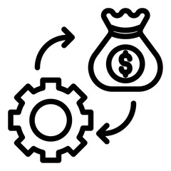 Fototapeta premium Money management outline icon. vector thin line icon for mobile app, website, logo and presentation design.