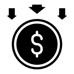 Income solid icon. vector glyph icon for mobile app, website, logo and presentation design.