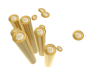 GOLD COIN INDIAN RUPEE.Gold rupee coins. Indian money, stacked golden coins. Rupee cash, currency isolated on white background vector icons. Money gold currency, cash wealth golden rupee illustration