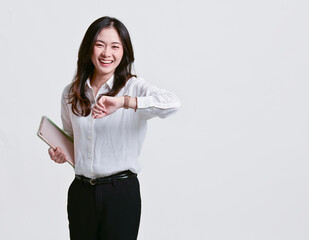 Beautiful Asian business woman with work clothes