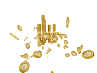 Gold coin indian rupee .Gold rupee coins. Indian money, stacked golden coins. Rupee cash, currency isolated on white background vector icons.