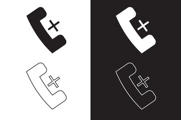 Add Phone call icon. add telephone contact line icon.  vector illustration.