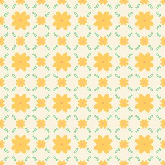 Yellow flower seamless pattern