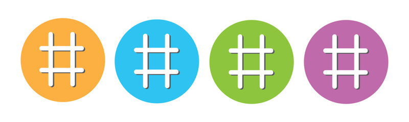 Obraz premium Hashtags icon vector, hashtag sign and symbol isolated on white background, black hashtag icon.vector illustration.