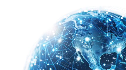 Digital globe on transparent background