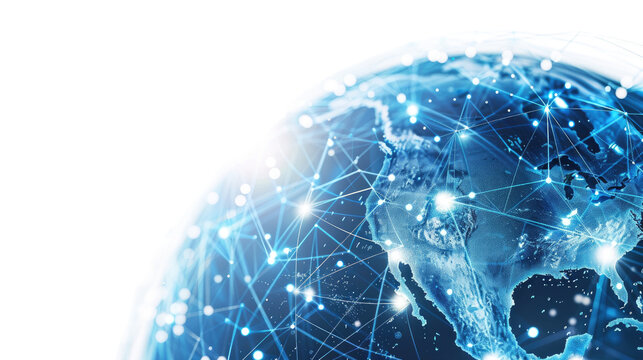 Digital globe on transparent background