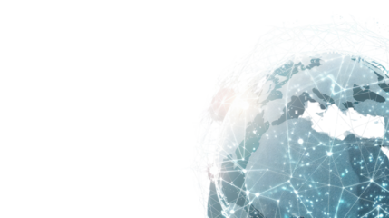 Digital globe on transparent background