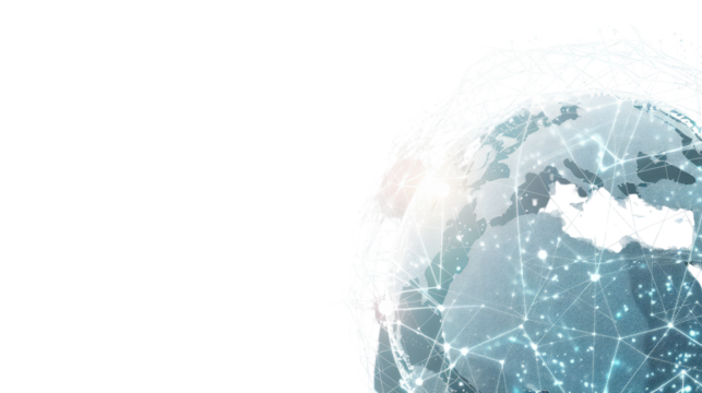 Digital globe on transparent background