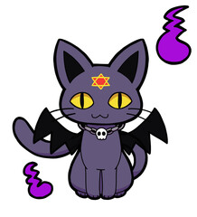 魔女の使いの猫・翼あり