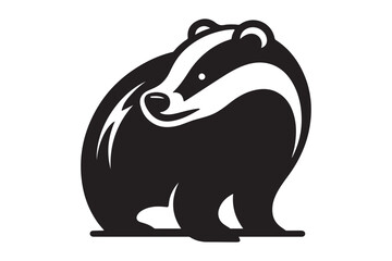 Badger silhouette vector art illustration