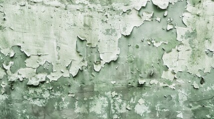 Obraz premium Old Abstract Worn Light Green Background Wide Rough Surface Wall Texture with Space for design