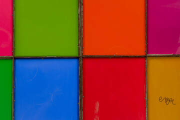 Color window near place for fun and clubs near Warschauer Strasse in Berlin