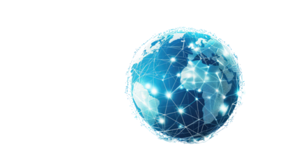 Digital globe on transparent background