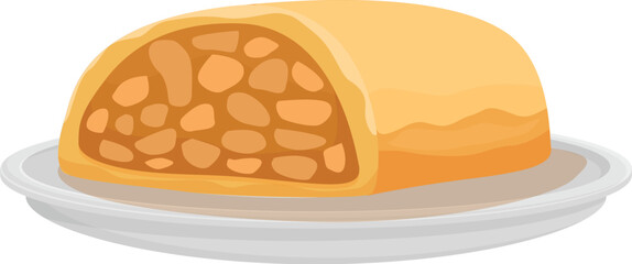 Delicious apple pie being served on a plate, showcasing its flaky crust and sweet filling