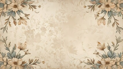 Whispers of Bloom: Vintage Grunge with Muted Florals Background