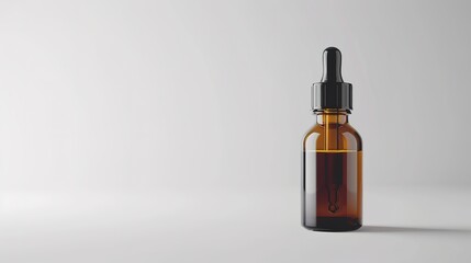 Serum bottle with dropper set against a solid white background