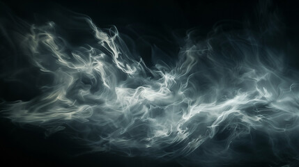 Obraz premium An ethereal abstract photo of wispy clouds illuminated by a distant light source against a pitch-black sky, creating a surreal and atmospheric scene. , abstract visual pictures wit