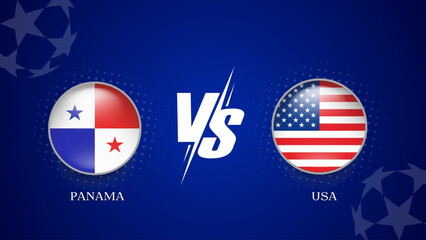 panama vs usa broadcast template for sports Copa America 2024. vector illustration