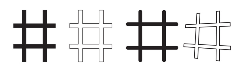 Hashtag icon set. hashtag symbol