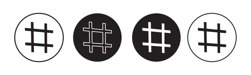 Hashtags icon vector, hashtag sign and symbol isolated on white background, black hashtag icon.vector illustration.