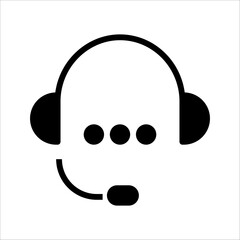 Headphones, Operator, Call Center, Customer Service Icon.