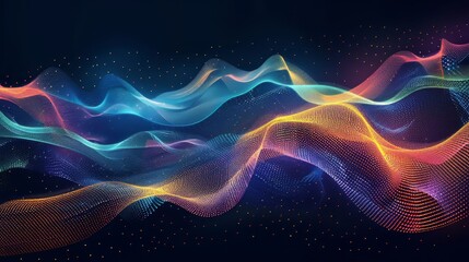 Fototapeta premium Abstract Colorful Waves on Dark Background