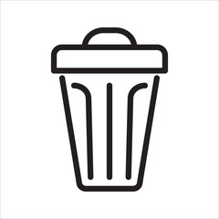 Trash vector icon, reuse symbol. Black style sign for mobile concept and web design