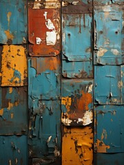 an old rusty wall with peeling paint and peeling paint
