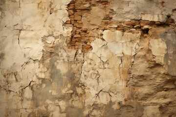 an old wall with peeling paint and cracks