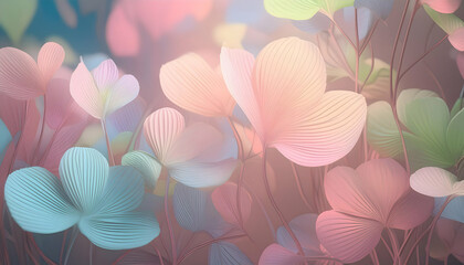 Abstract pattern nature plant, soft image with pastel color, light and shadow on digital art concept, Generative AI.