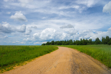 Countryside road summer day