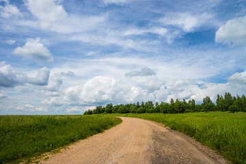 Countryside road summer day