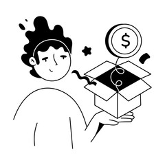 Stock Investment Doodle Mini Illustrations