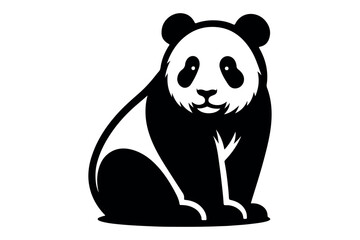 Panda silhouette vector art illustration