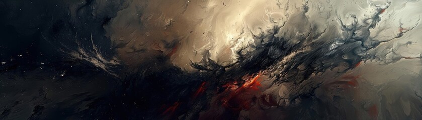 Illness depicted through somber, abstract art